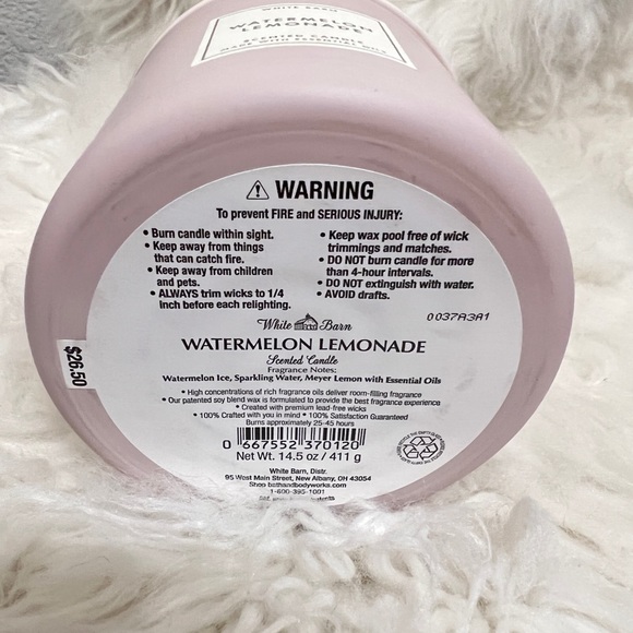 Watermelon Lemonade 3-Wick Candle with Ceramic Lid - Picture 3 of 3